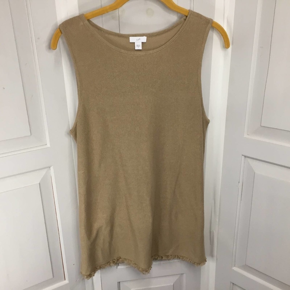 J. Jill Tan Linen Blend Sweater Tank Top
